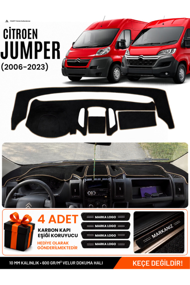 Ci̇troen Jumper (2006-2024) Compatible Glove Box Protection, Glove Box Cover, Glove Box Case - Black-Beige - Ci006