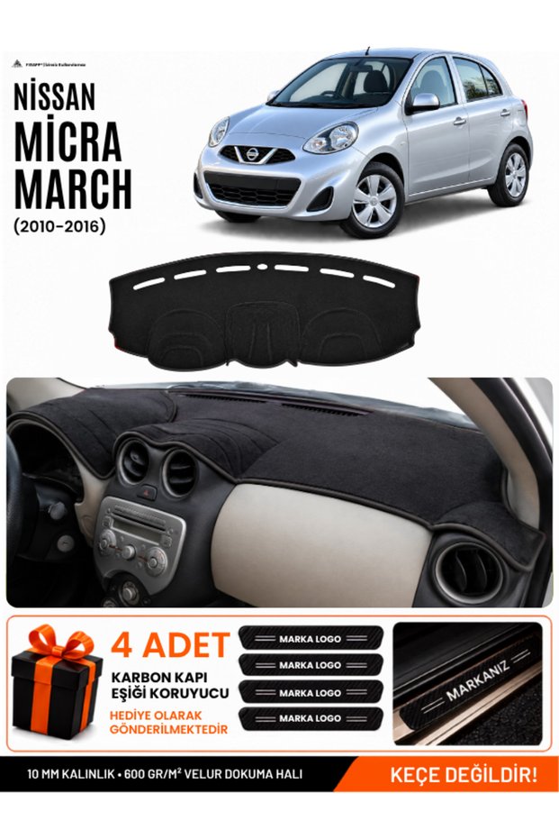 Nissan Micra March (2010-2016) Compatible Glove Box Protection, Glove Box Cover, Glove Box Case - Black - Ni008