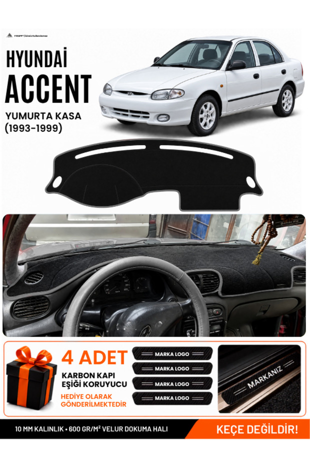 Hyundai Accent Egg Cage (1993-1999) Compatible Glove Box Cover, Glove Box Case - Black-Grey - Hu008