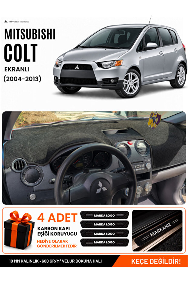 Mitsubishi Colt Screened (2004-2013) Compatible Glove Box Cover, Glove Box Case - Black - Mi006