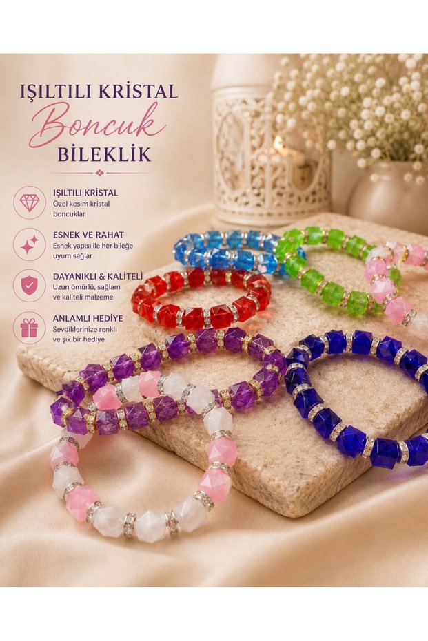 Sparkling Crystal Bead Bracelet | Colorful Special Cut Flexible Gift Bracelet