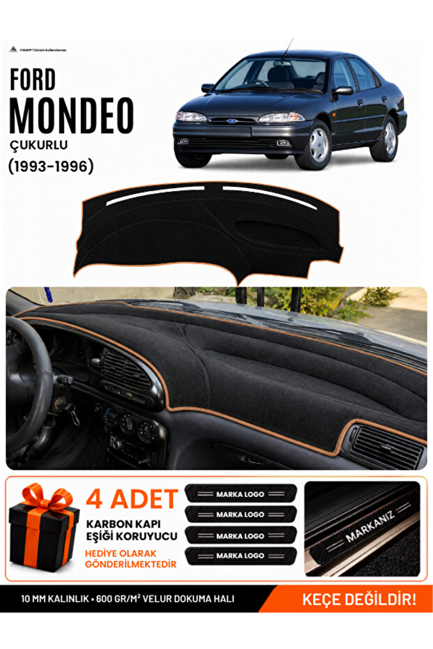 Ford Mondeo Poled (1993-1996) Compatible Glove Box Cover, Glove Box Case - Black-Brown - Fo020