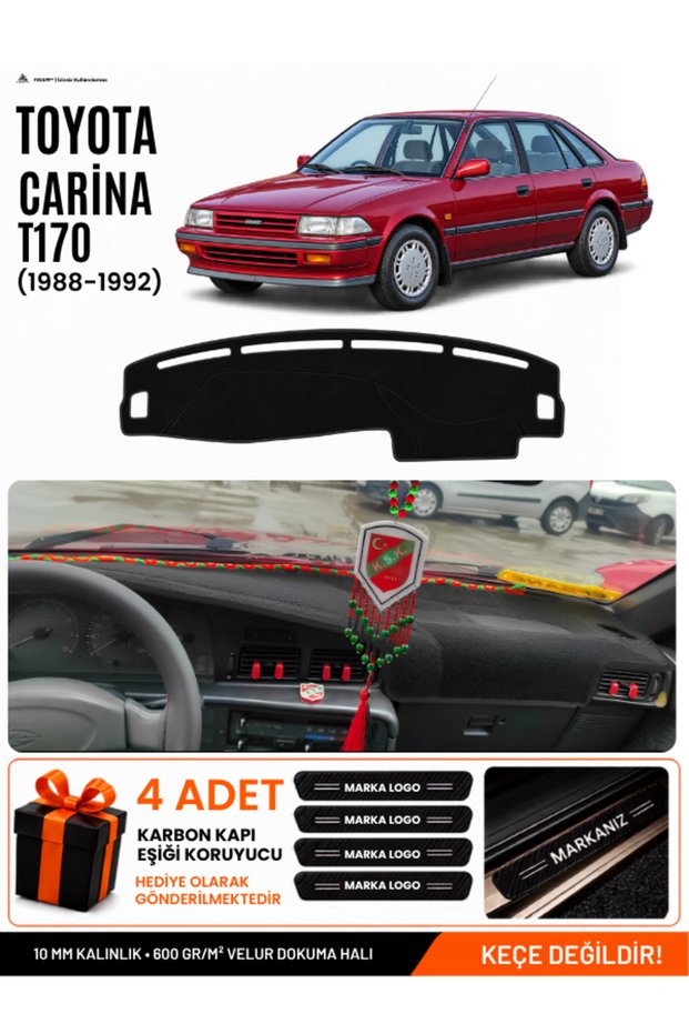 Toyota Carina T170 (1988-1992) Compatible Glove Box Protection, Glove Box Cover, Glove Box Case - Black - To008