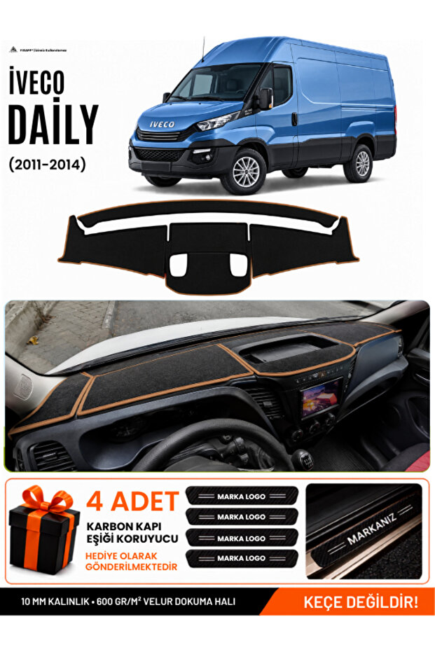 Iveco Daily (2015-2021) Compatible Glove Box Cover, Glove Box Case - Black-Brown - Iv002