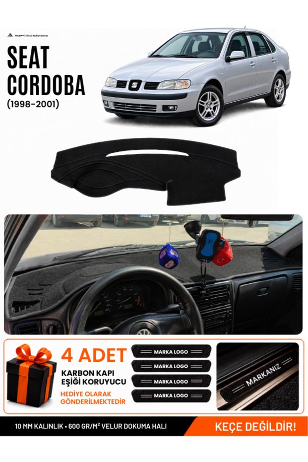 Seat Cordoba (1998-2001) Compatible Glove Box Protection, Glove Box Cover, Glove Box Case - Black - Se002