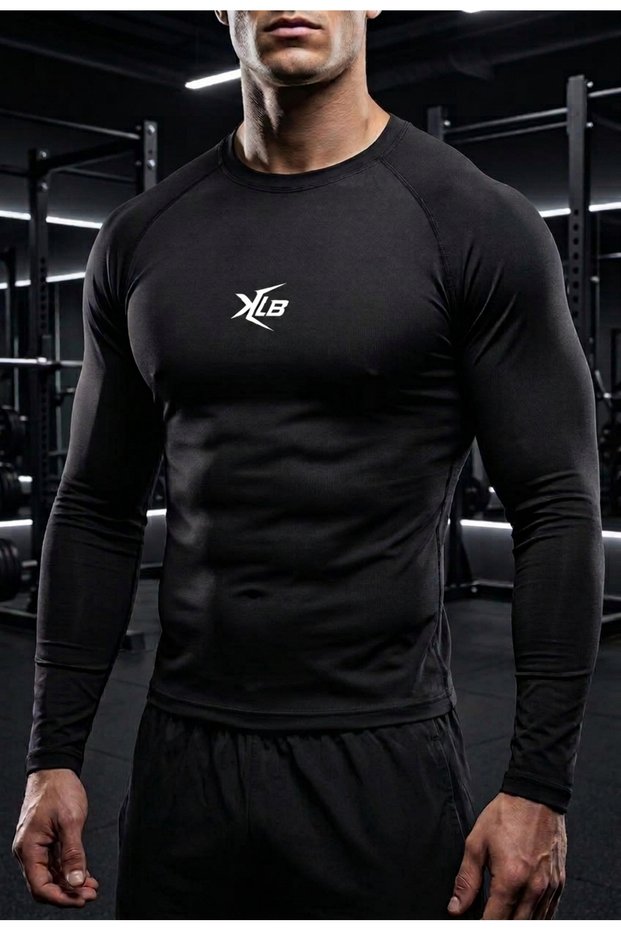 Men's Premium Long Sleeve Compression Sports T-Shirt - Quick Dry Gym & Fitness Body T-Shirt (Raglan Stitched)