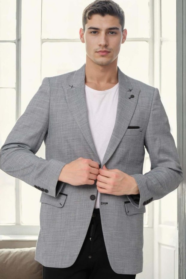 Men's Blazer Jacket Gray C5058