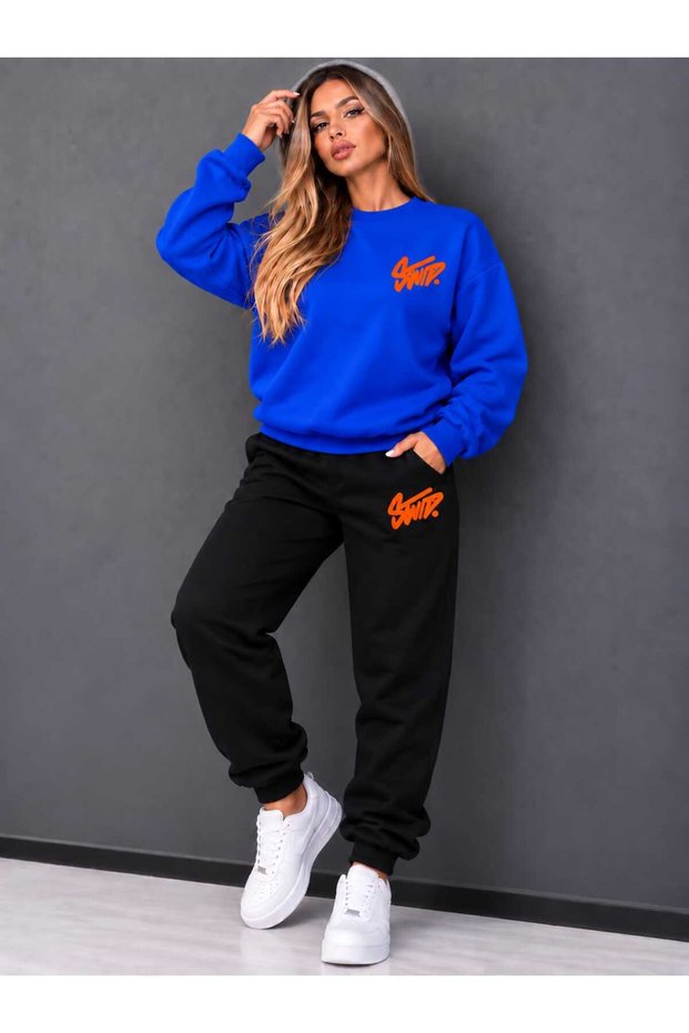 Zero Collar Sweat Suit 2-Piece Combination Winter Shardoon Swid Printed Women'S/Men's Unisex Model
