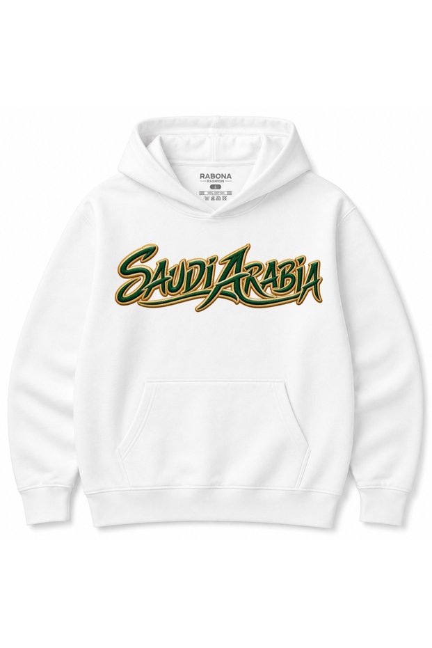 Saudi Script – Green & Gold Embroidered Style Graphic Sweatshirt