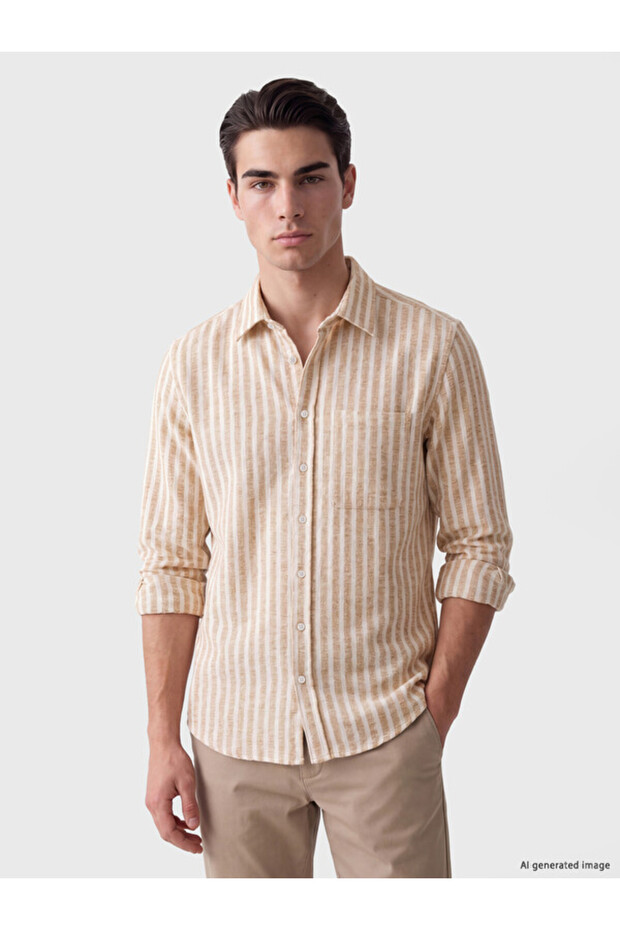 Esvab • Modern & Distinctive Standard Fit Striped Poplin Men's Shirt