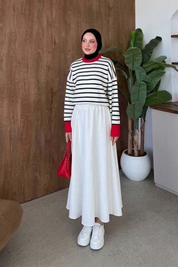 Oxford Skirt White