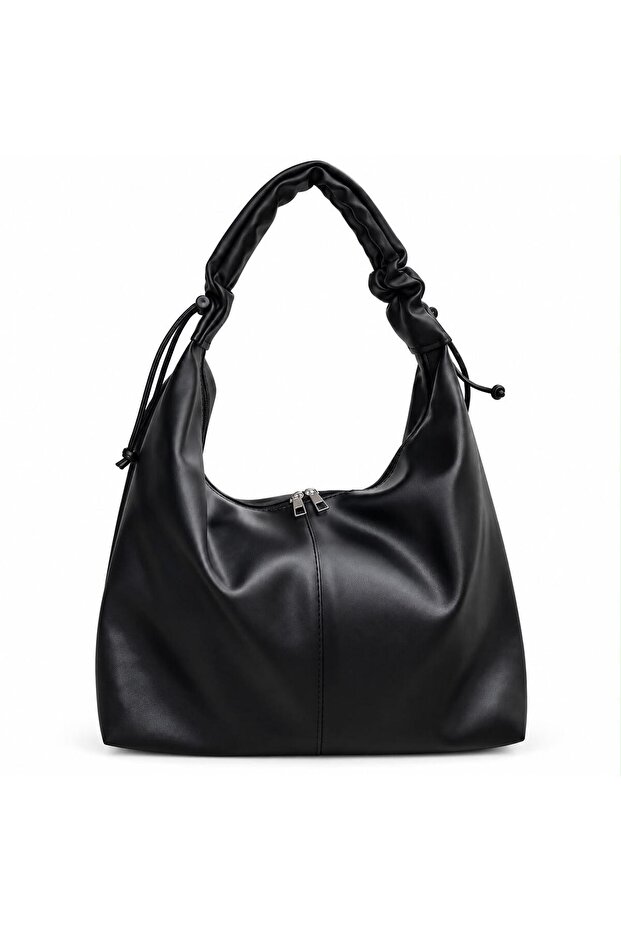 Romy Drawstring Strap Detailed Patent Leather Women's Shoulder Bag