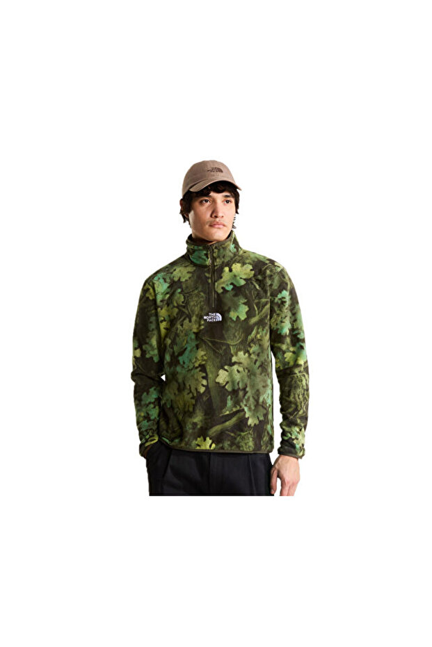 M Novelty Logo Glacier 1/4 Zip - Print Men's Outdoor Quarter Zip Fleece Top Nf0A8