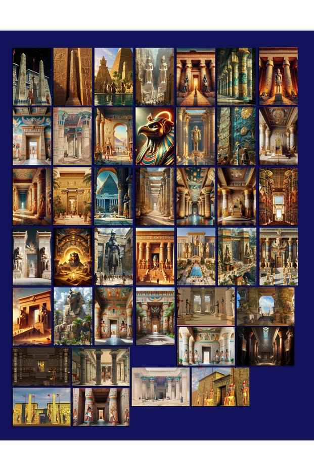 Egypt Themed Postcard Set (10X15 cm 42 Pieces)