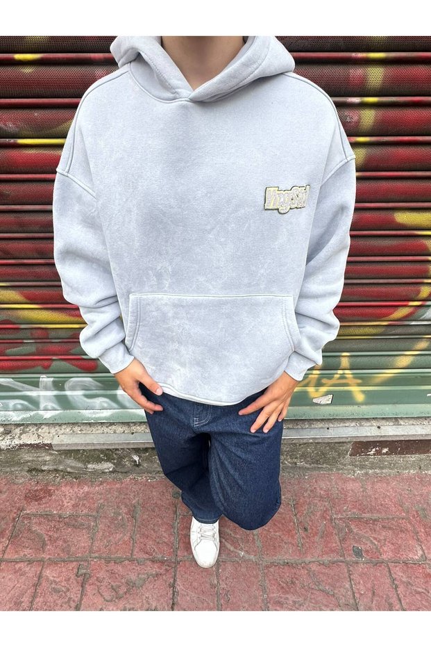 Oversize Sırt Baskılı Sweatshirt