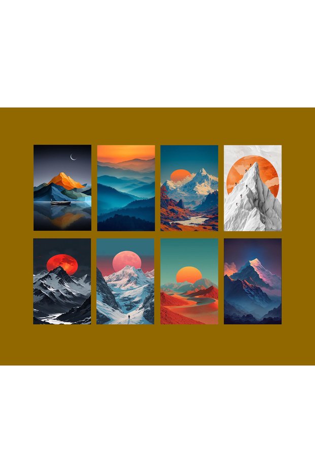 Far East Themed Postcard Set (10X15 cm 8 Pieces)