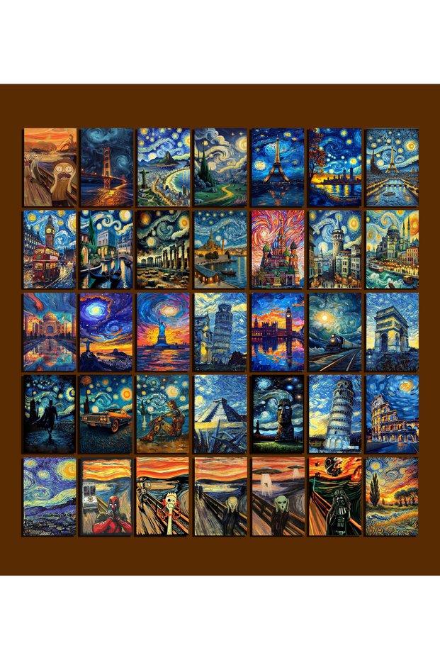 Cities Themed Postcard Set (10X15 cm 35 Pieces)