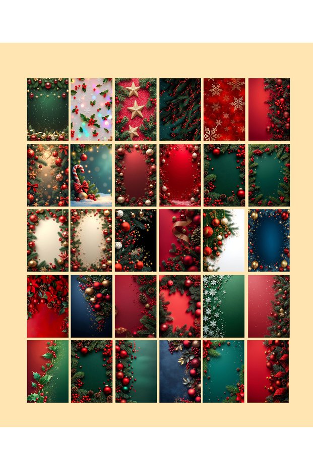 New Year Themed Postcard Set (10X15 cm 30 Pieces)