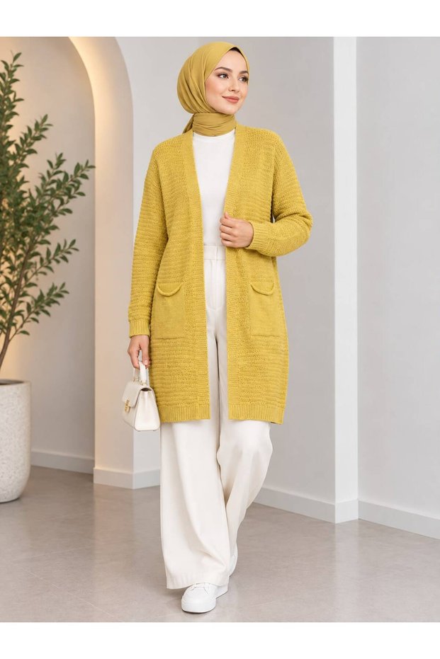 Women's Long Pocket Casual Cardigan