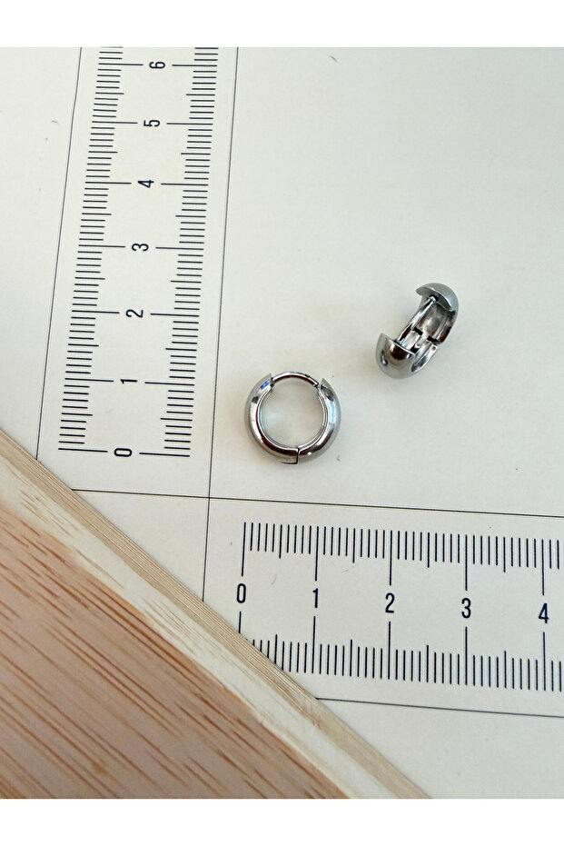316 L Surgical Steel 5Mm*10Mm Curved Steel Hoop Earring Silver