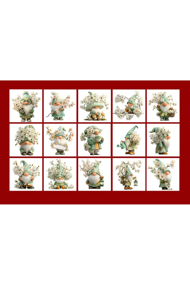 Flower Themed Postcard Set (10X10 cm 15 Pieces)