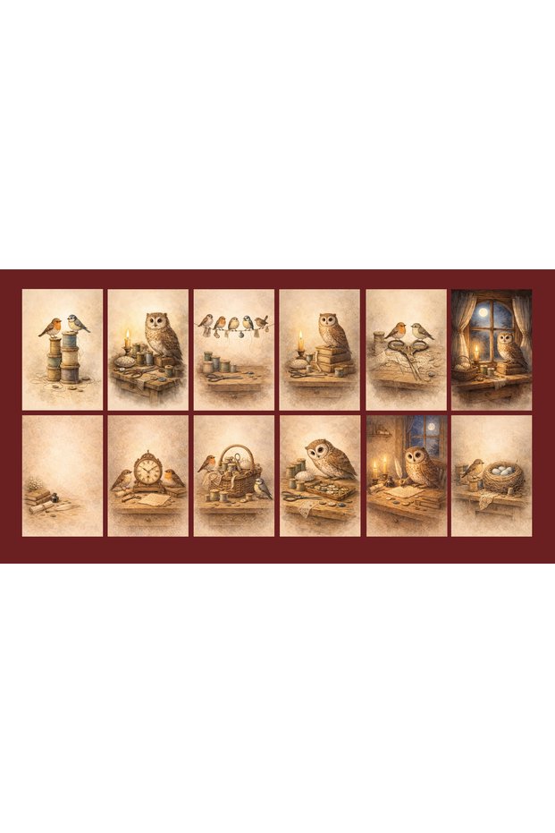 Owl Themed Postcard Set (10X15 cm 12 Pieces)