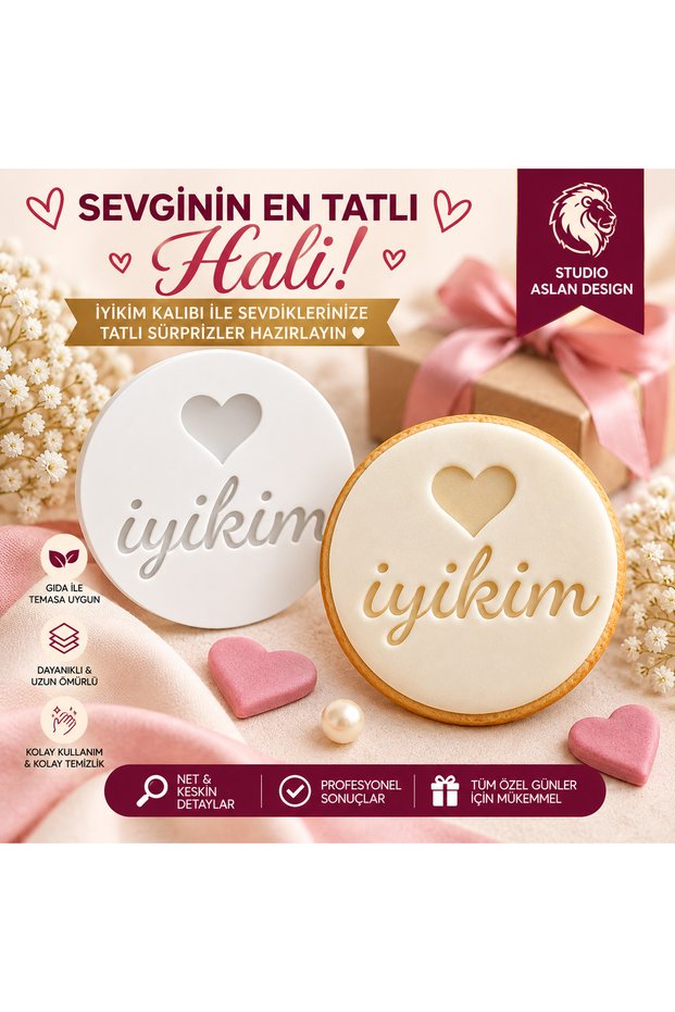 Iyikim Heart-Shaped Sugar Paste and Cookie Mold | Special for Lovers: You Are Good Enough Embossing Stamp | Valentine's Day Romantic Mold