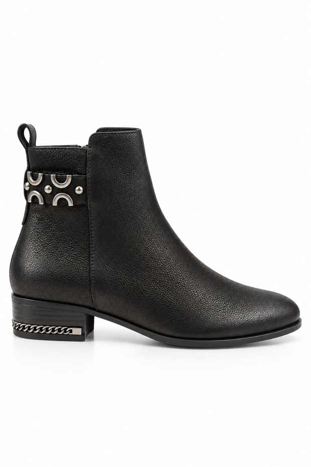 Women's Genuine Leather Black Elegant Daily Boots Vs002