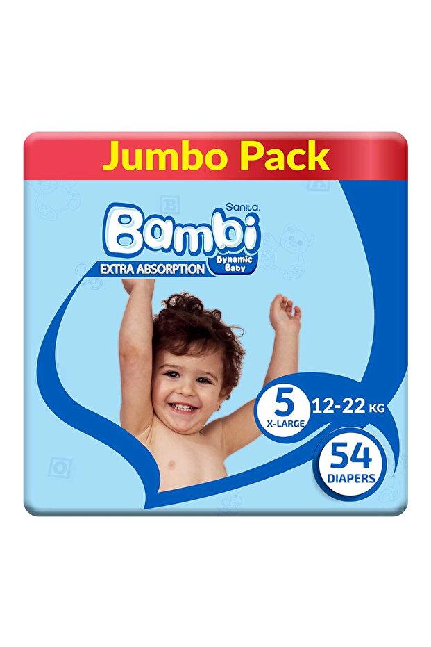 Baby Diaper Jumbo Pack Size 5 Extra Large 12-22 kg 54 pcs