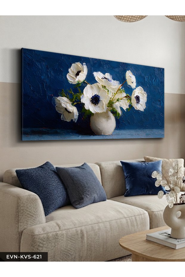 Oil Paintings Look White Flower One Piece Canvas - Canvas Painting