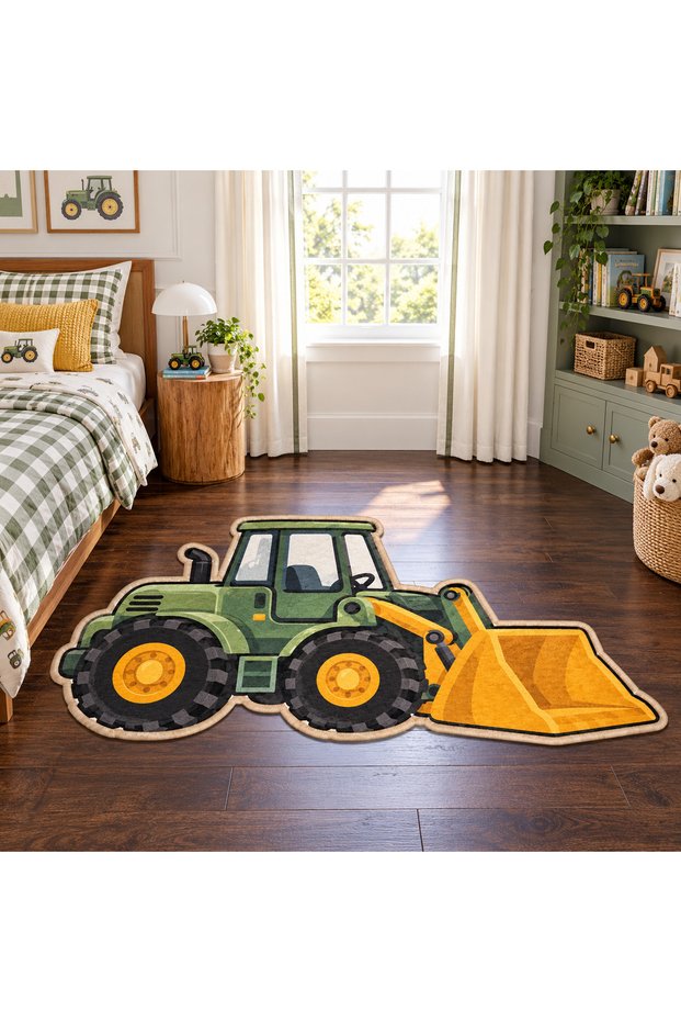 Eta Dozer Patterned Woven Base Decorative Carpet for Children and Playrooms -Eta4314