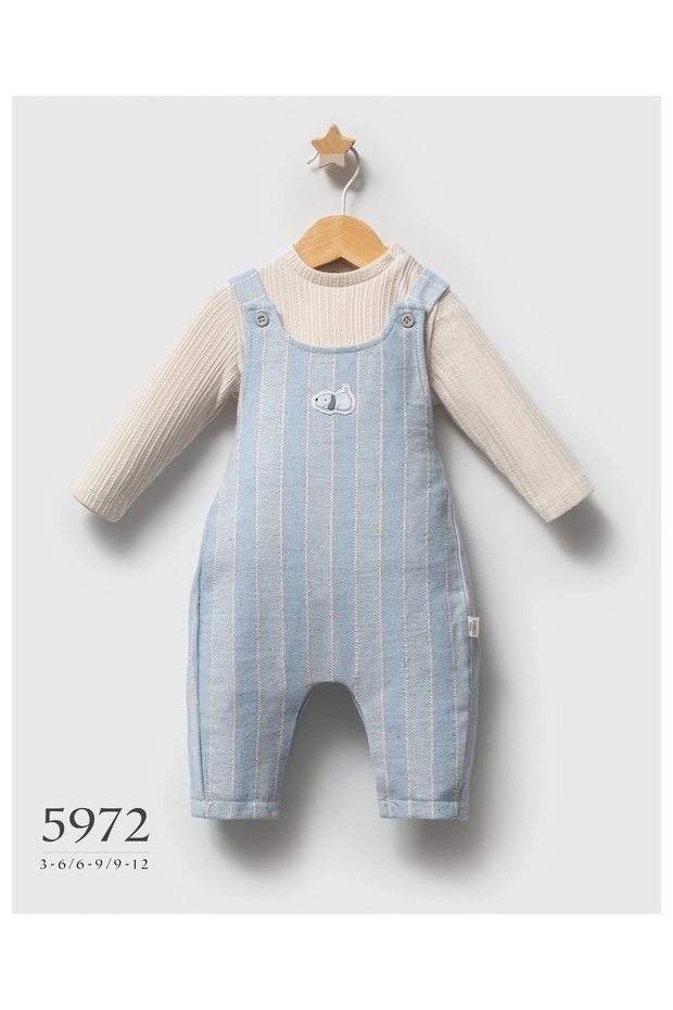 Baby Boy Striped Salopet Blouse Set