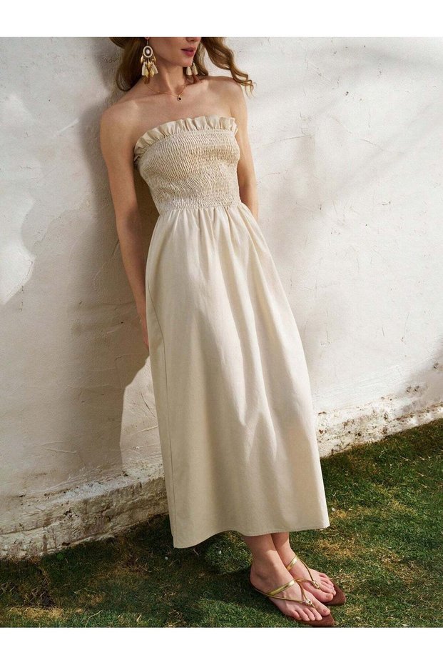Rochie maxi, bej
