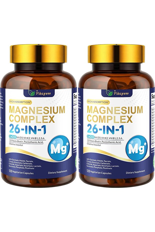 Magnesium Complex Supplement for Women Men, 120 Capsules
