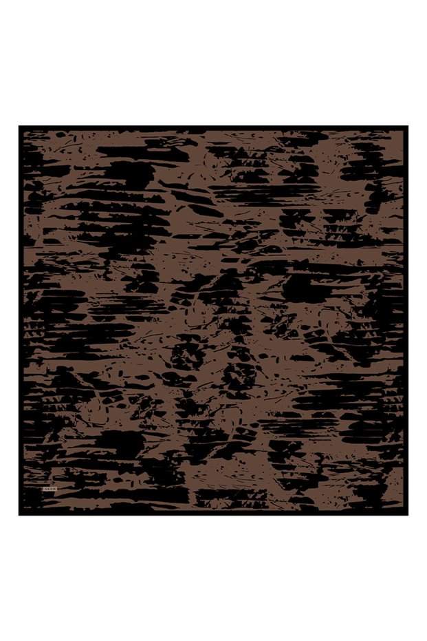Brown 110X110 Silk Crepe Satin Scarf