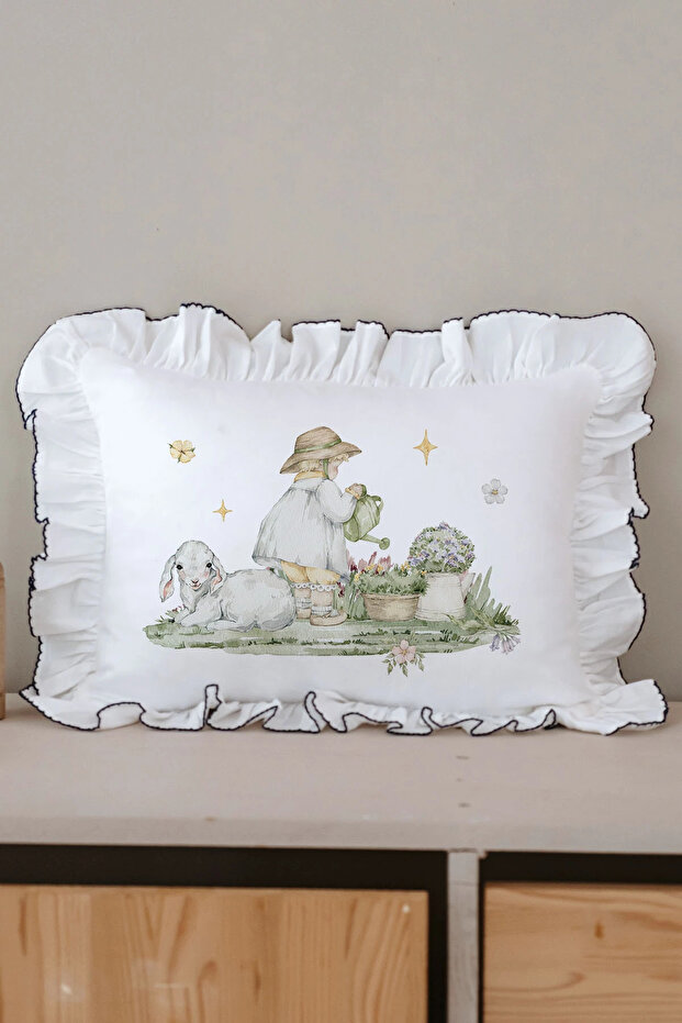 Colorful Ruffle Detailed Pillowcase - Premium Series - Pastoral Harmony