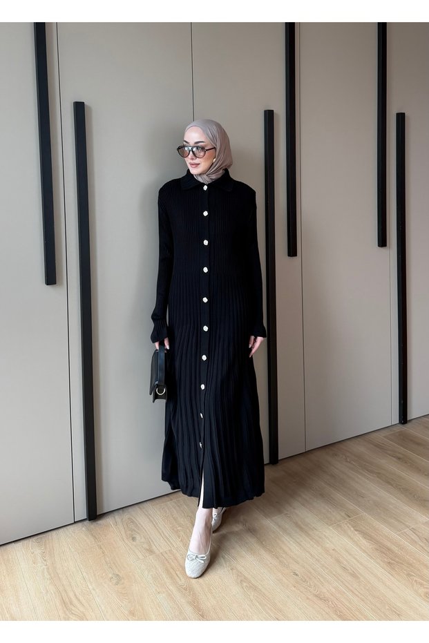 10 Buttons Long Dress