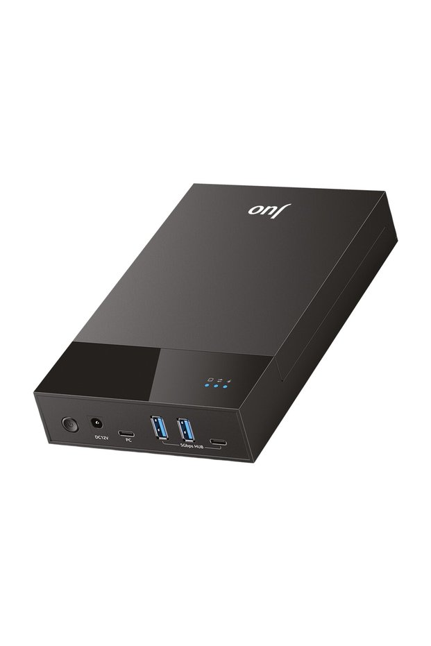 Jhd40 2.5" & 3.5" Inch Sata Hdd Ssd External Disk Box, USB 3.1 Type-C 5Gbps, 3-Port USB Hub, Supports 24Tb