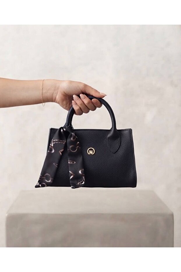 Luxe Noir Sienna Mini Strap Hand and Shoulder Bag with Scarf
