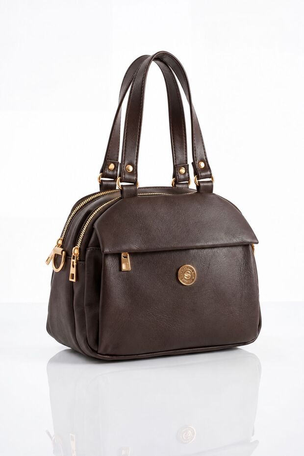 Vx-1431 Women's Faux Leather Adjustable Cross Strap Smart Casual Shoulder and Hand Bag Brown