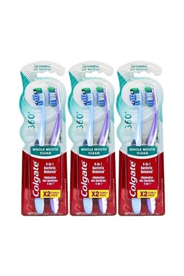 360 Whole Mouth Clean Twin Toothbrush, Pack of 3 Twin Packs