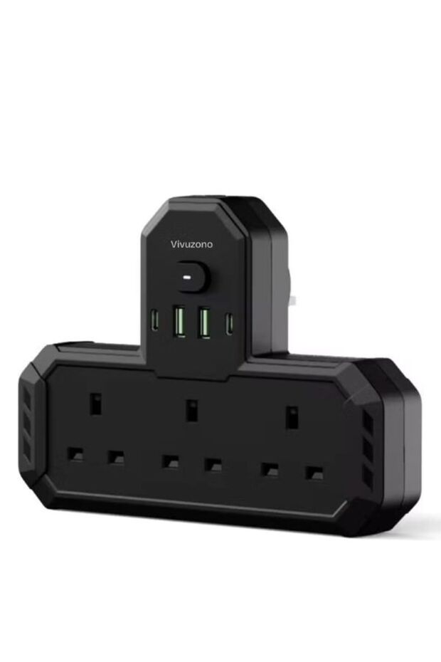 7-in-1 Surge Protector Power Strip with 3 UK AC Outlets, 2 Type-C & 2 USB-A (PD 30W), Night Light & Overload Protection Extension Cord for Home, Office & Travel
