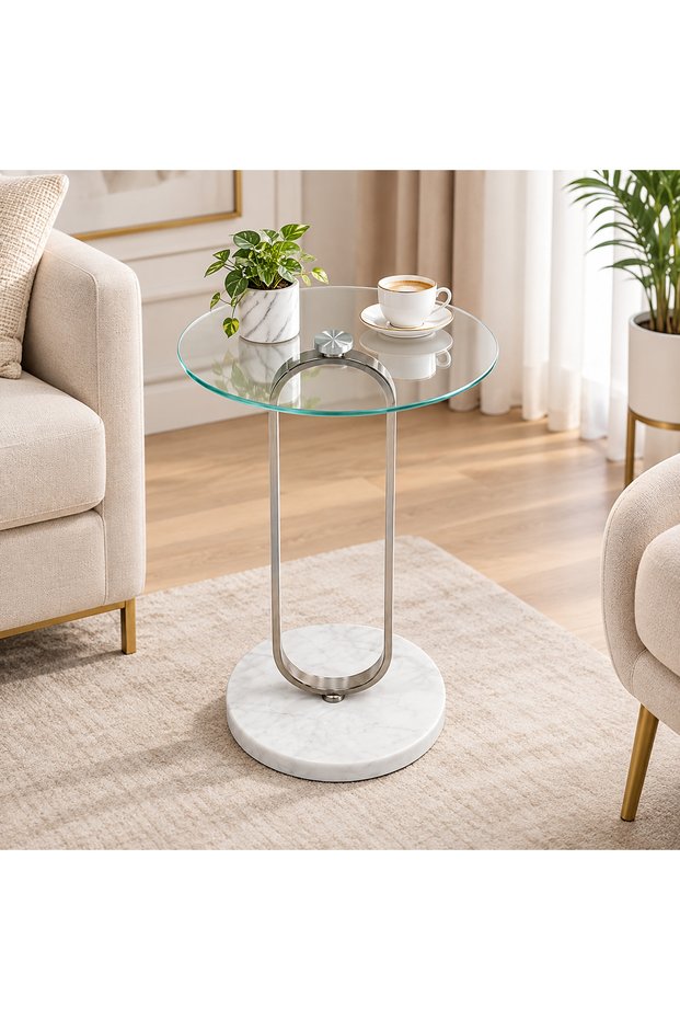 Single Service Table Silver Color