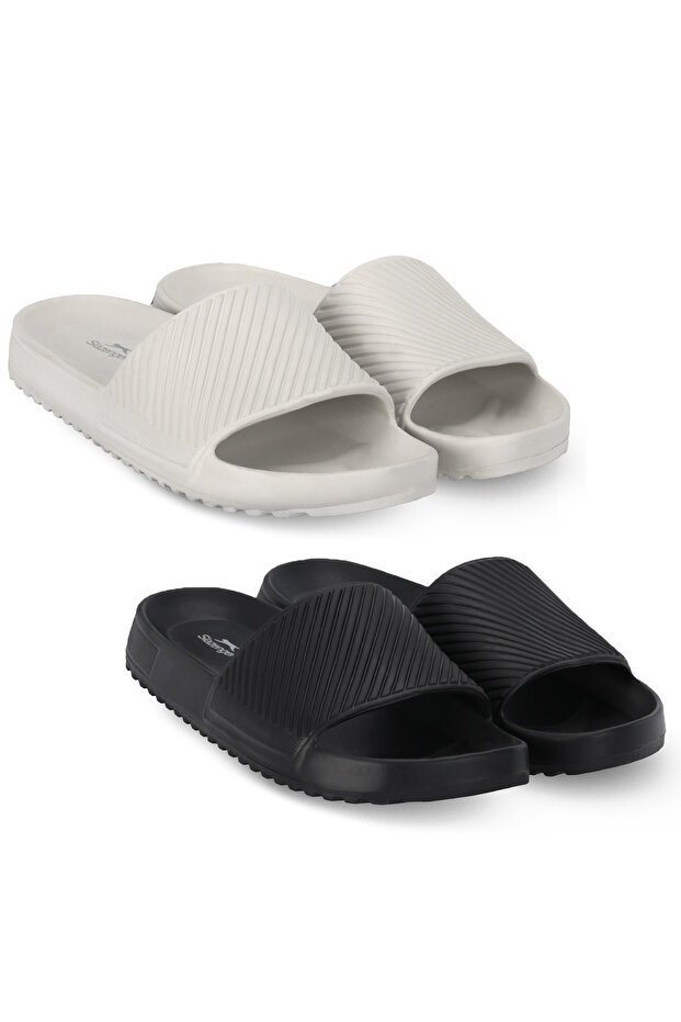 Teqila I Set of 2 Men's White - Black Slippers