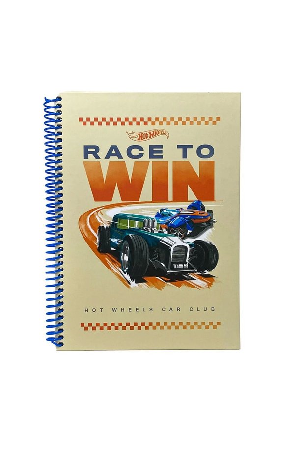 Race to Win Spiral Hard Cover Checkered Notebook