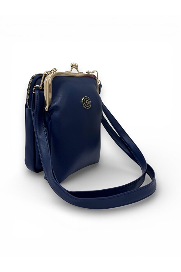 Gl-002 Burslu Small Women's Shoulder Bag Clip-On Handbag Crossbody Bag Dark Blue