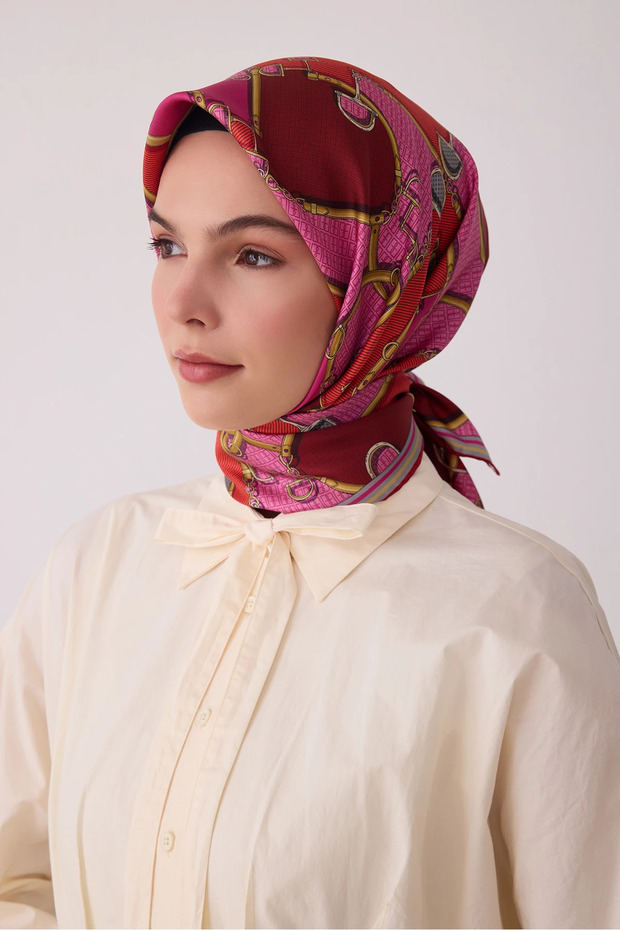 Mixed Pattern Twill Silk Scarf 4400D