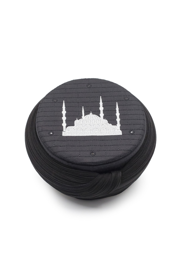 Mosque Border - Black Fabric - Black Veil - Round Border - Mosque Embroidered - 5 Meters