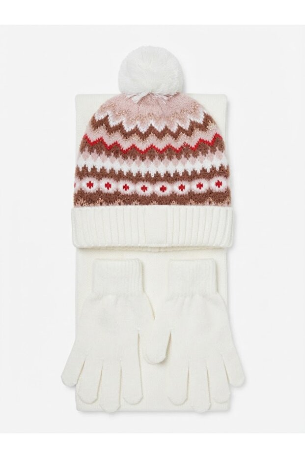 Fo 5215 Dem 3-Piece Scarf Beanie Glove Set