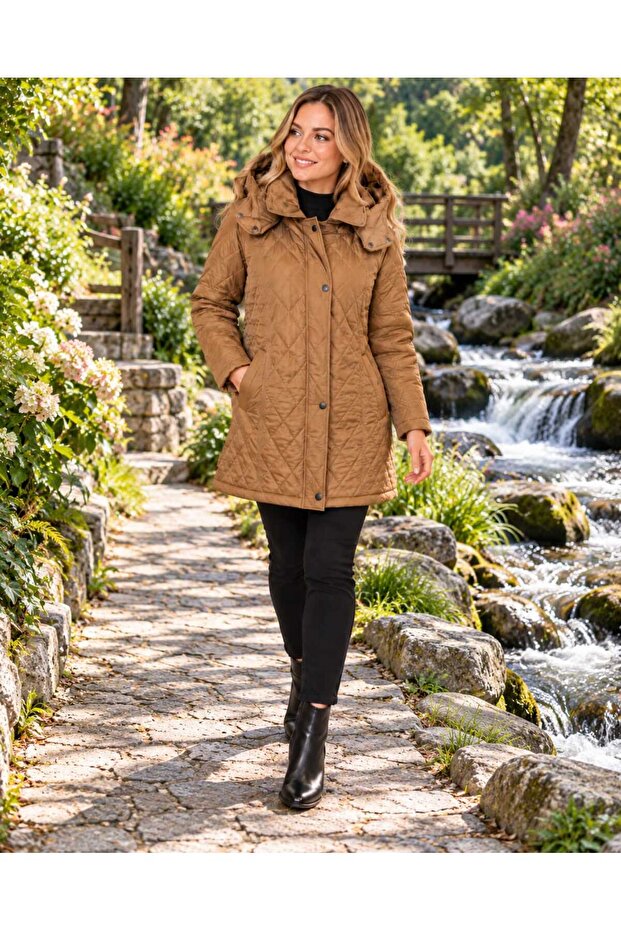 Plus Size Quilted Jacket Coat